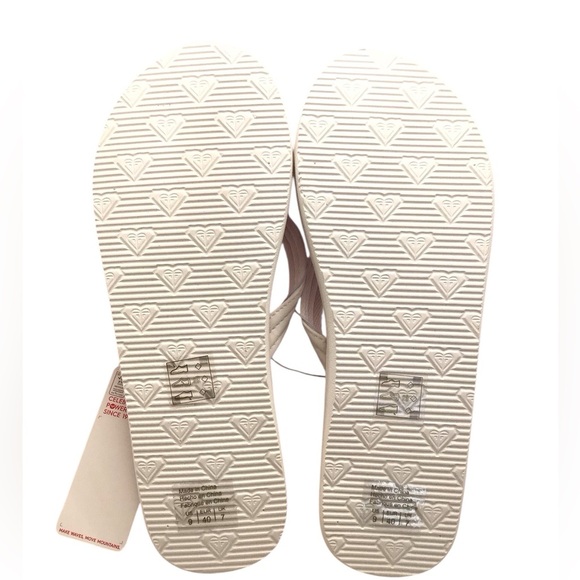 Roxy Womens White Faux Leather Thong Flip Flop Choose Size - Picture 7 of 9